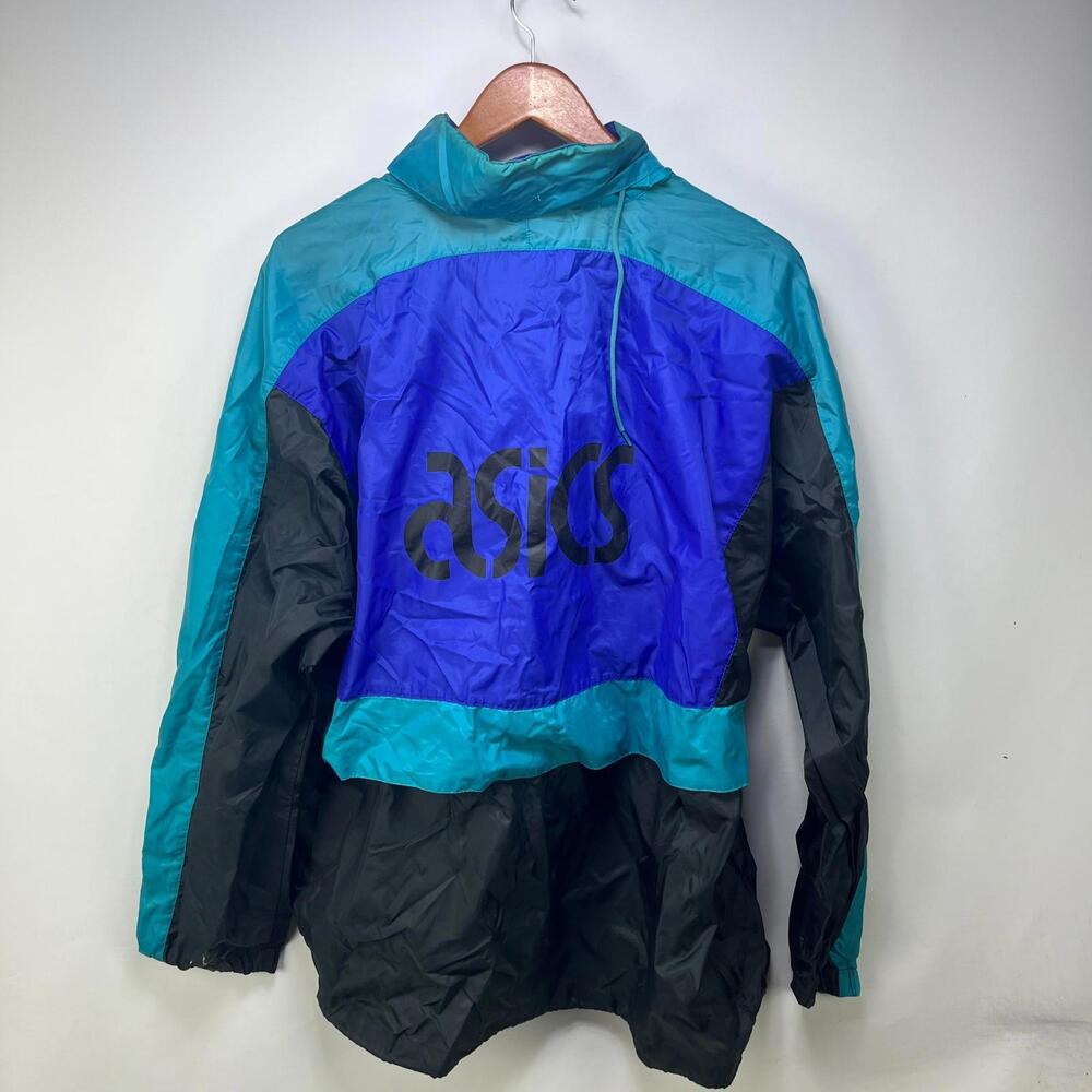 Vintage 90s Asics Windbreaker Jacket Large XL Japan